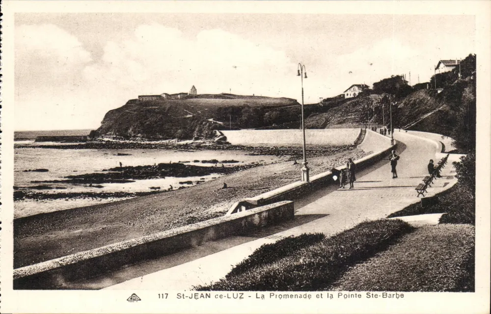 St-JEAN-CE-LUZ - Die Promenade und die Pointe Ste-Barbe — Antike Ansichtskarte Nr. 117, Verlag A.P.A. - Vorderseite