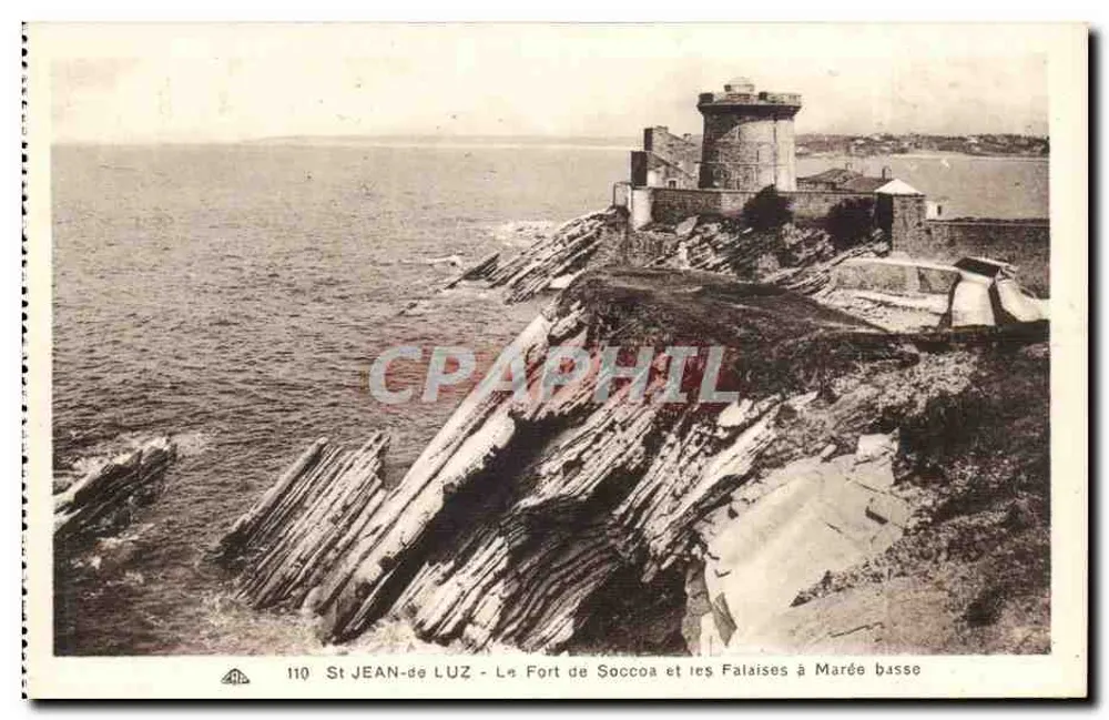 St JEAN-de LUZ - Das Fort Soccoa und die Klippen bei Ebbe - Vorderseite
