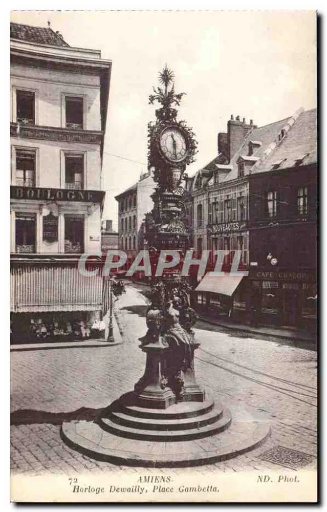 Relógio Dewailly, Praça Gambetta — Amiens — ND. Fot. - Frente