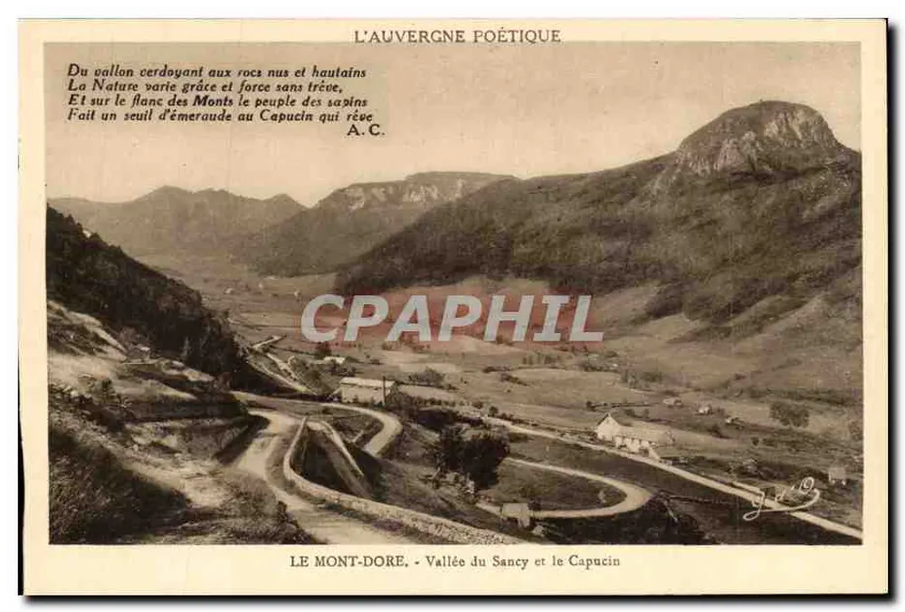 O Mont-Dore - Vale do Sancy e o Capucin — A Poética da Auvergne, editor Gouttolanges - Frente