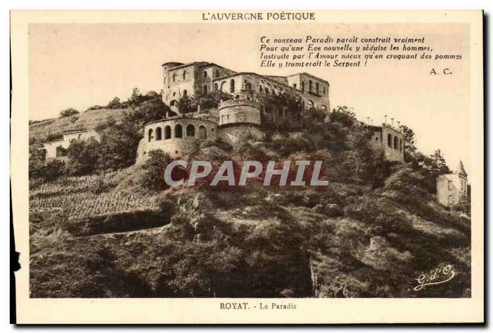 Royat - O Paraíso — A Auvergne Poética — G. d'O. (editor) - Frente