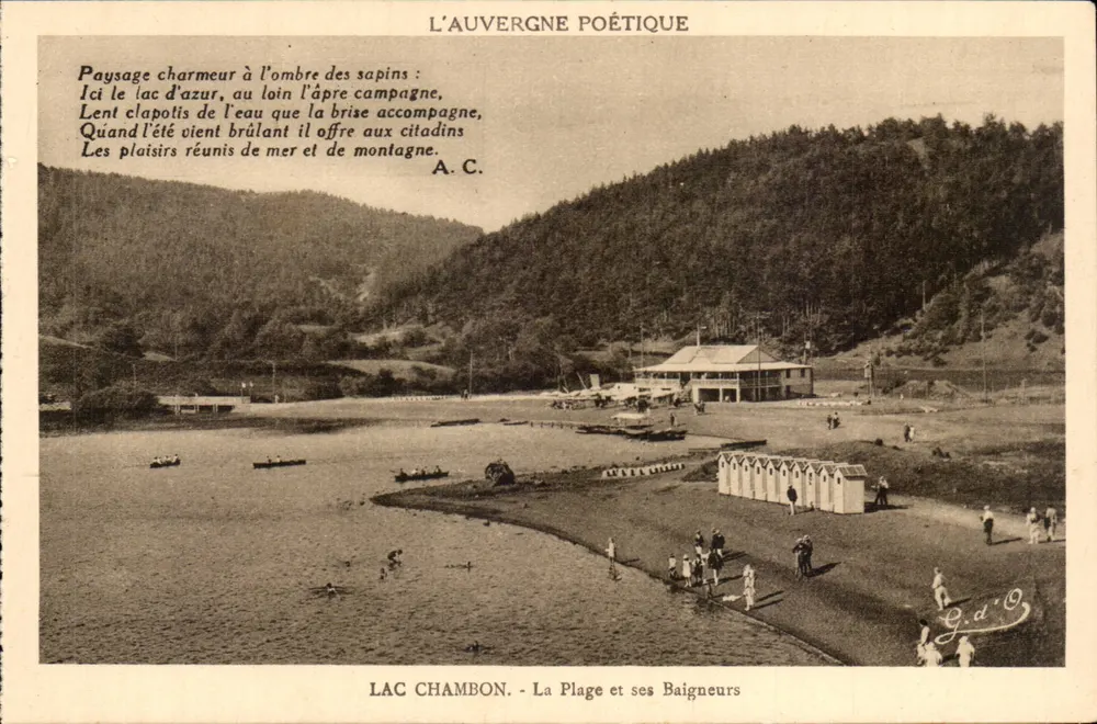 See Chambon - Die Bucht und ihre Badegäste — L'Auvergne Poétique, Verlag G.d'O - Vorderseite