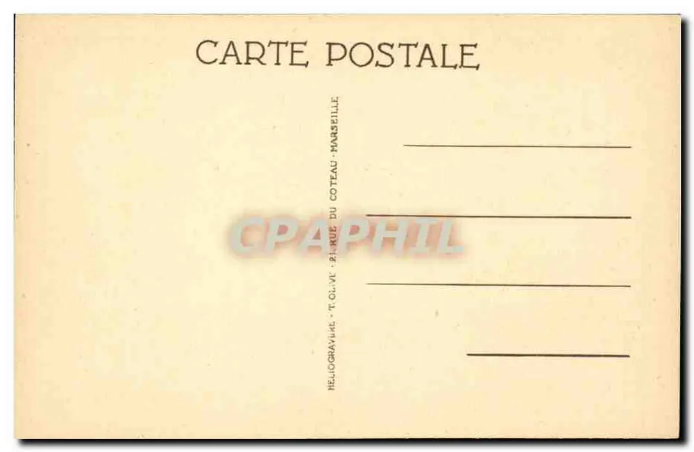 S. TOULON - Praça de armas — editor Helio Gravure, rua do Coteau, Marselha - Verso