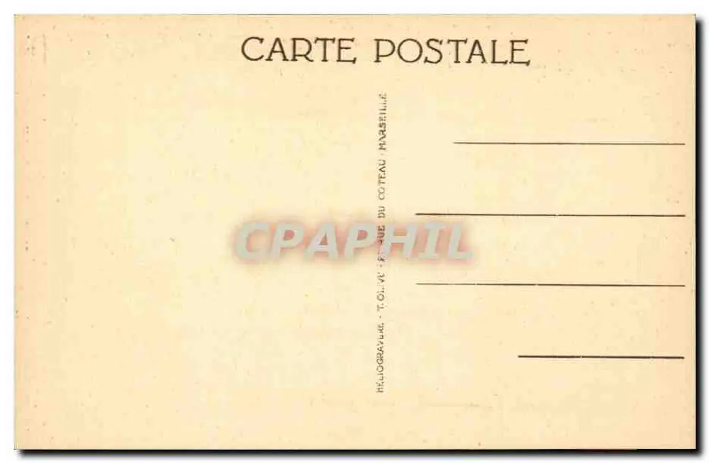 Toulon - A Estação — visão da estação com palmeiras e estátua — editor Coteau, Paris - Verso