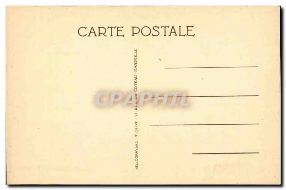 Toulon — Beeld van de Vrijheid — Héliogravure T. Olive, Marseille - Achterkant