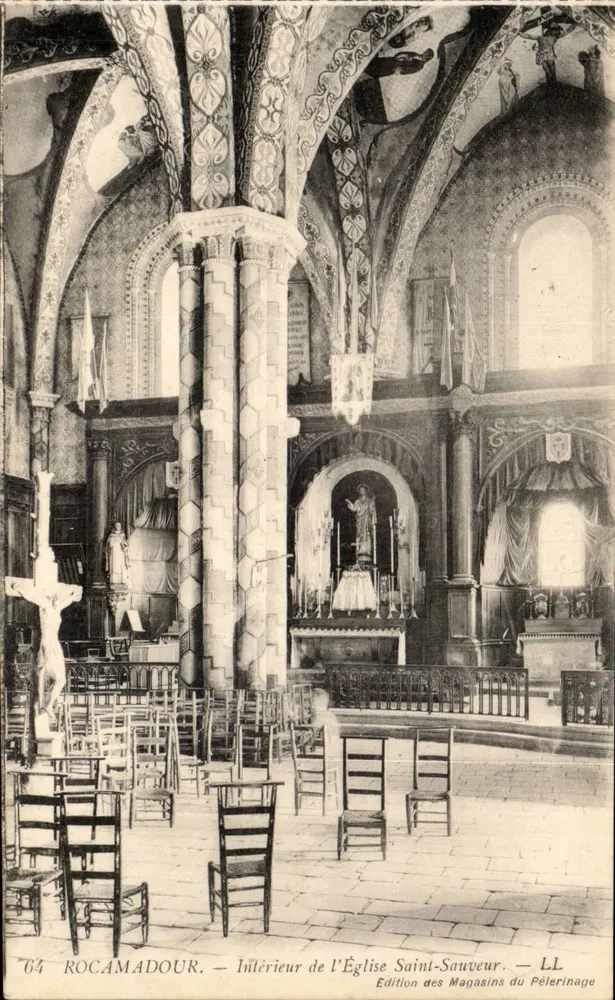 Rocamadour — Innenansicht der Kirche Saint-Sauveur — Edition der Pilgergeschäfte — Nr. 64 - Vorderseite
