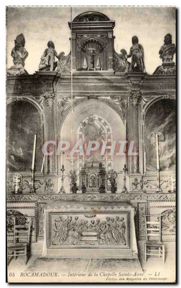 Rocamadour — Innenansicht der Kapelle Sainte-Anne — Edition der Pilgerläden - Vorderseite