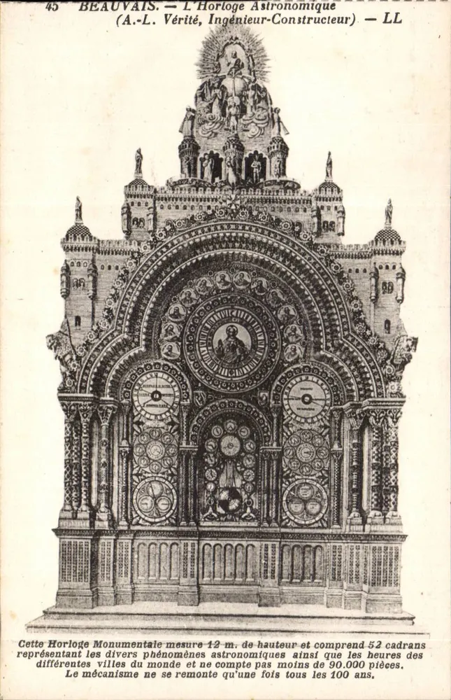 Beauvais — A Relógio Astronômico — (A.-L. Vérité, Engenheiro-Construtor) — LL - Frente