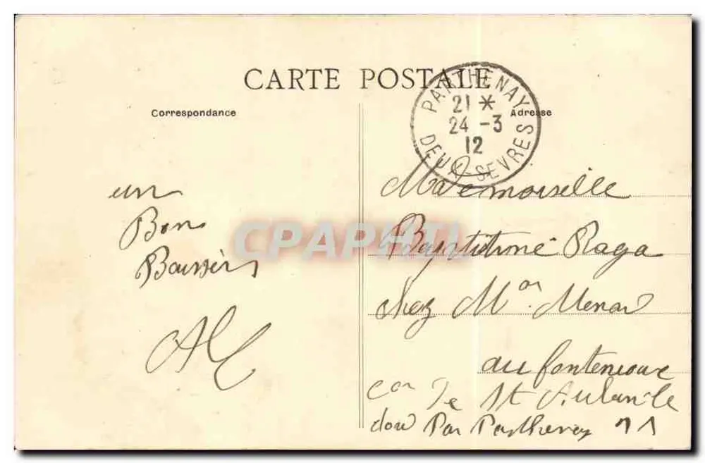 Les Amoureux d' chez nous — caricatura de C. Létin, 1909 — editor não visível - Verso