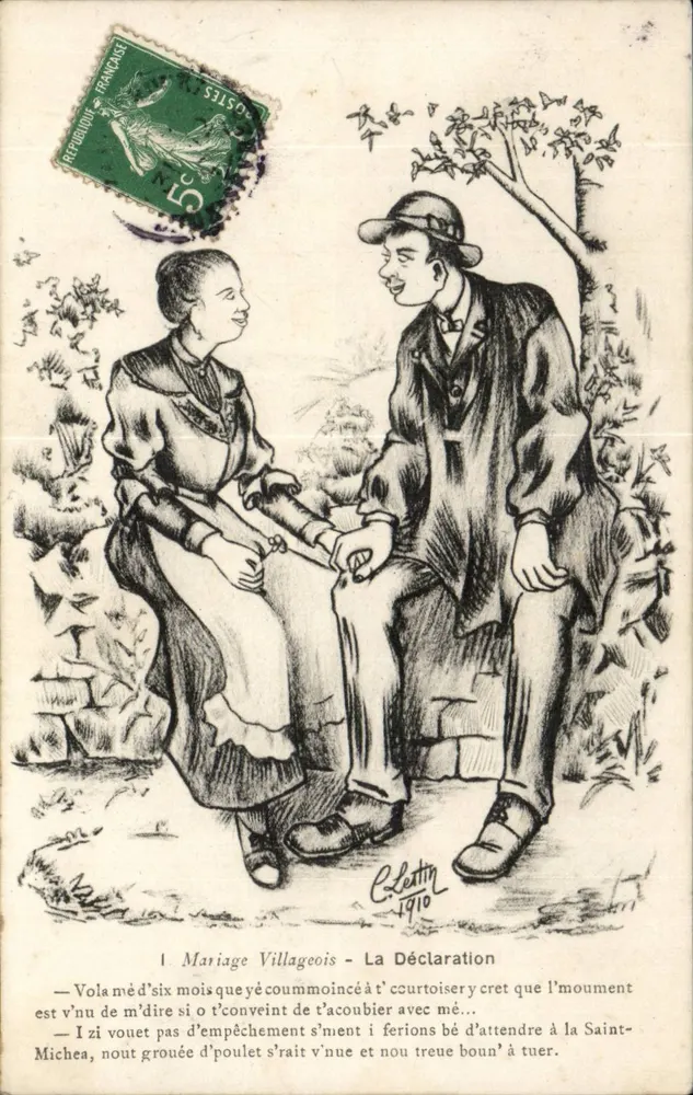 마을 결혼식 — 선언 — C. Lettin, 1910 - 앞면