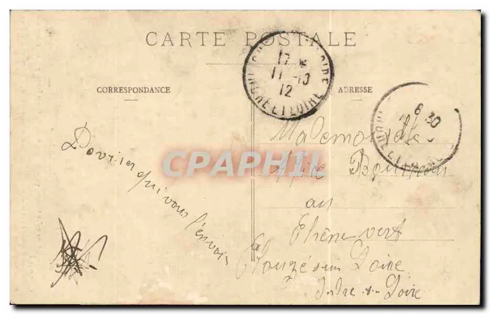 Im Dorf — Dorfszene mit einem toten Hund — C. Lettin 1909 - Rückseite