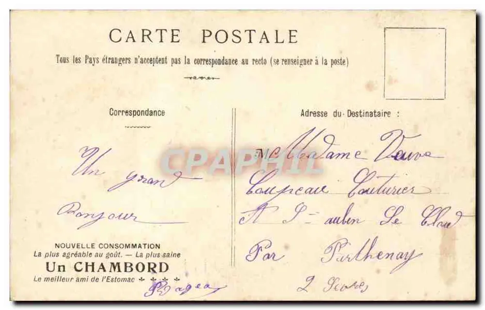 Scena di strada — donna con mantello rosso e soldato — disegno di C. Huand, N° 2 - Verso