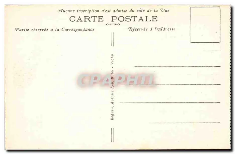 Clermont-Ferrand — Rue des Gras und die Kathedrale — Verlag Béguin, Vichy, n°4013 - Rückseite