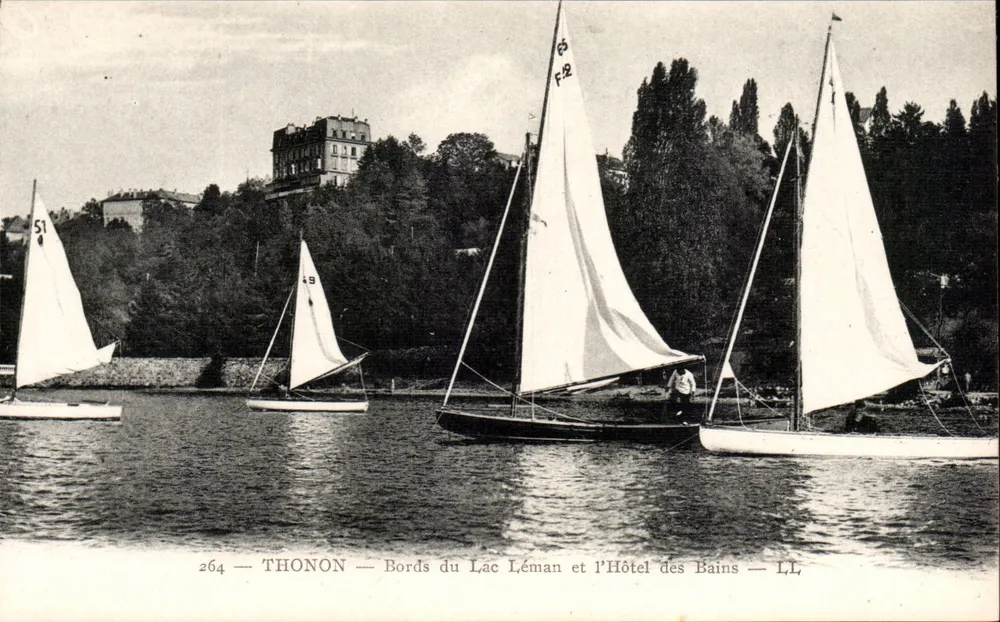 Thonon — Ufer des Sees Léman und das Hotel des Bains — LL - Vorderseite