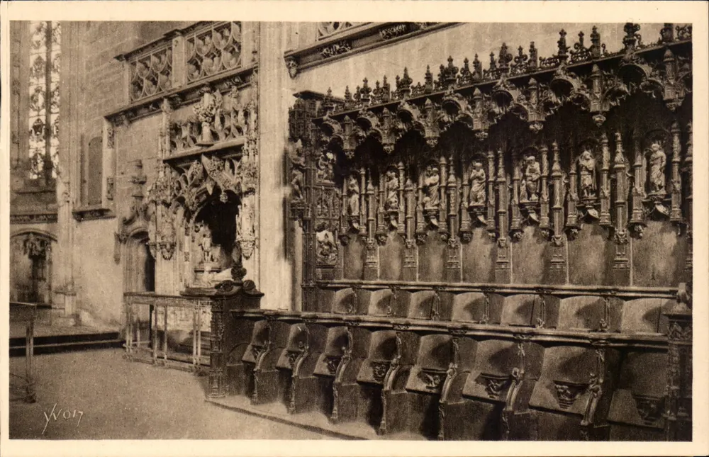 Bourg (Ain) - Igreja de Brou - As Stalles do Coro - Frente