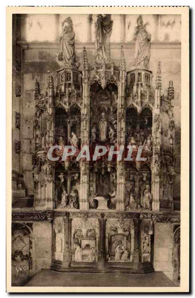 Bourg (Ain) — Die Kirche von Brou — Marmorretabel der Kapelle der Jungfrau - Vorderseite