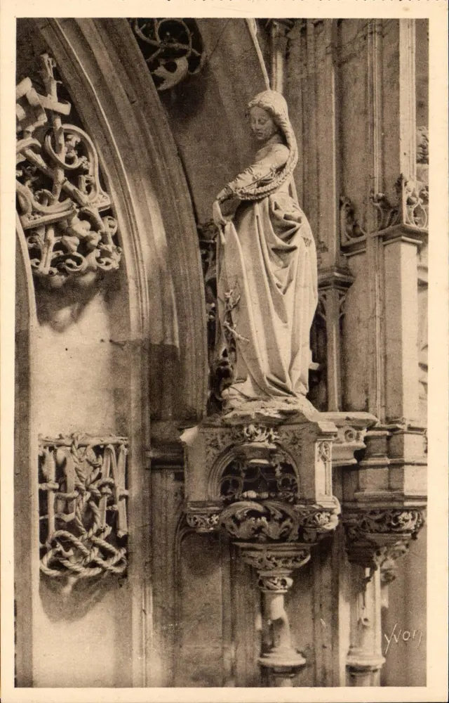 Bourg (Ain) — Kirche von Brou — Statue des Grabes von Marguerite d'Autriche (Madeleine vor ihrer Bekehrung) — YVON - Vorderseite