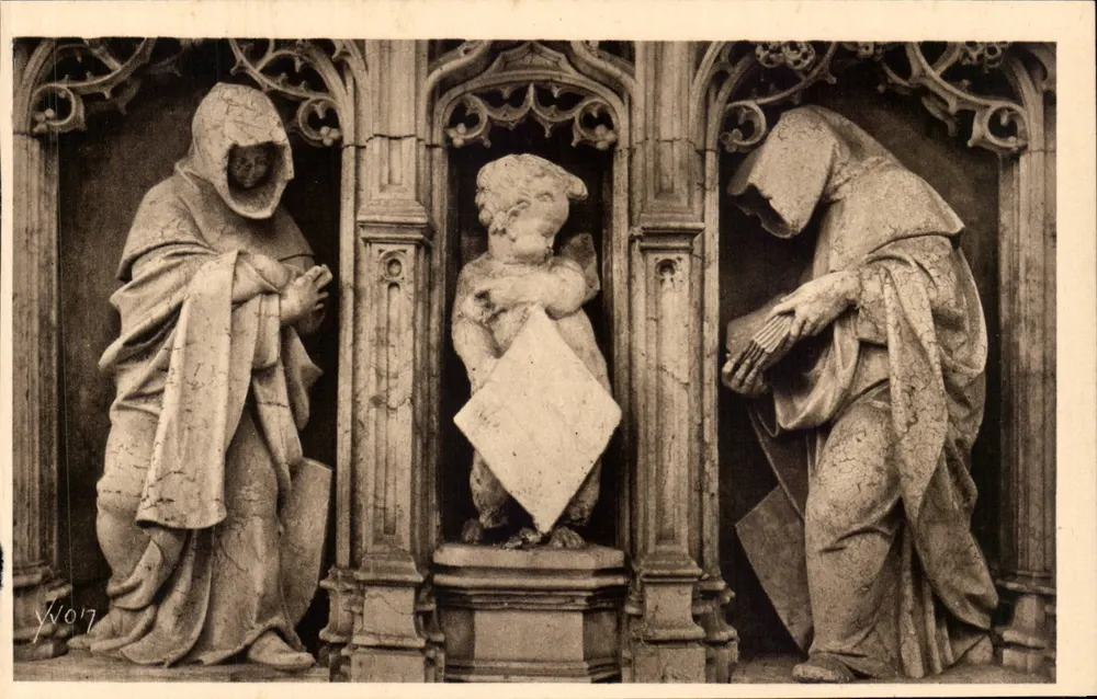 Bourg (Ain) — Kirche von Brou — Figuren des Mausoleums von Marguerite de Bourbon (Die Weinter) — Éditions d'Art Yvon - Vorderseite