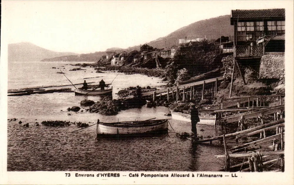 Umgebung von Hyères — Café Pomponiana Allouard am Almanarre — LL - Vorderseite