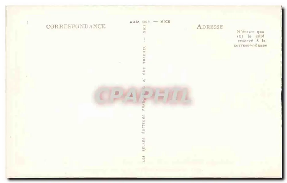 Hyères-les-Palmiers - Cointuron - L'Ayguade — Editor ADIA Imp. Nice, n° de série 12199 - Verso