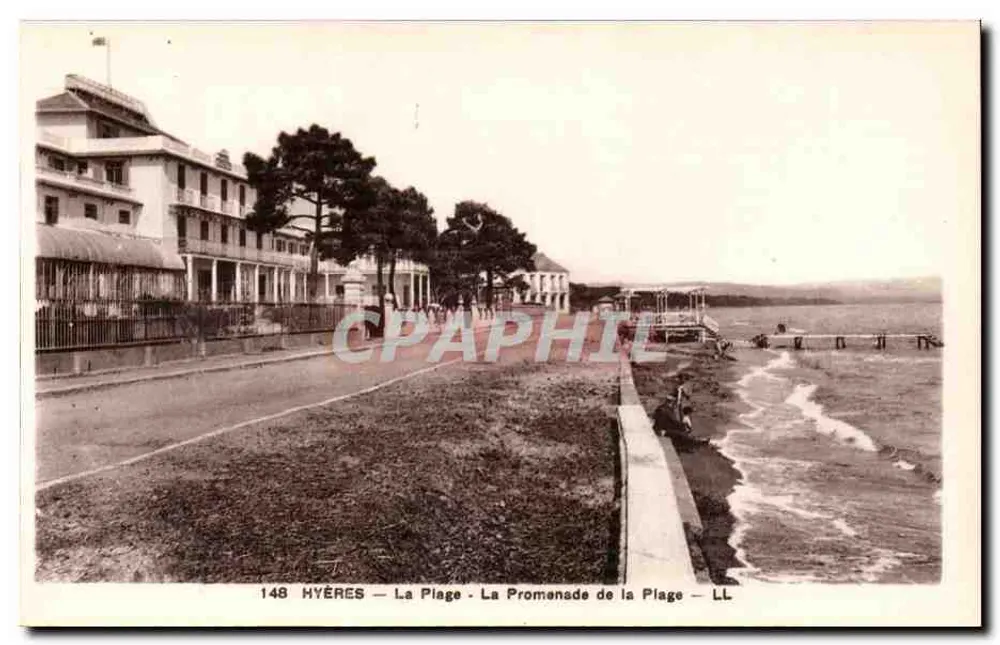 Hyères — Die Strandpromenade — Die Promenade de la Plage — LL - Vorderseite