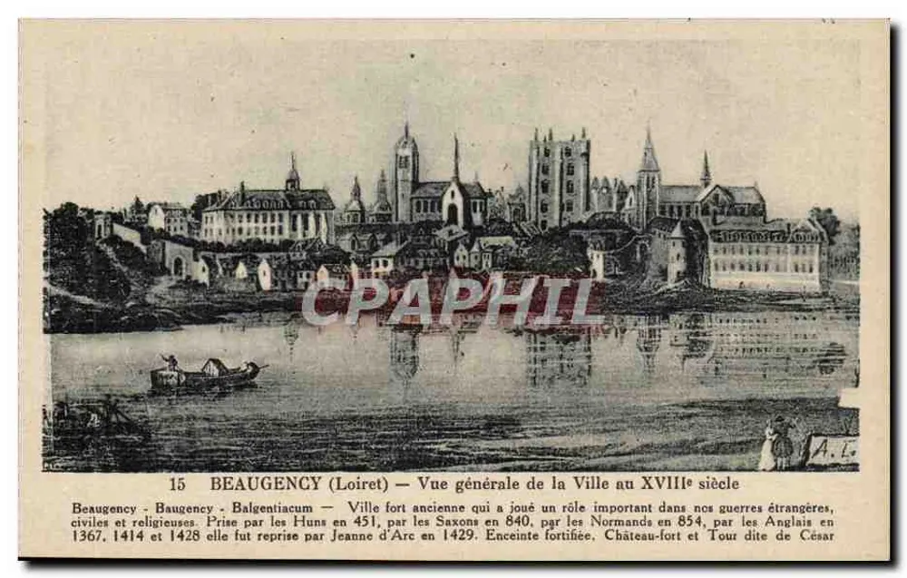 Beaugency (Loiret) — Allgemeiner Blick auf die Stadt im 18. Jahrhundert — A. Le - Vorderseite