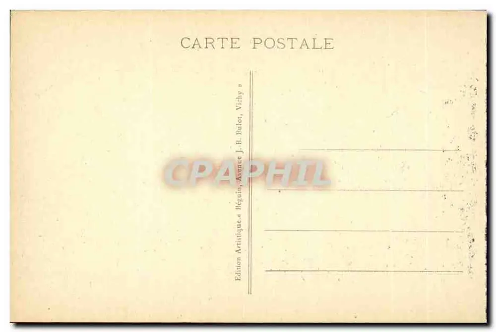 A Auvergne Pittoresque - O Viaduto dos FADES (Altura 133 m., comprimento 500 m.) - Edição J. R. Béguin, Viély - Verso