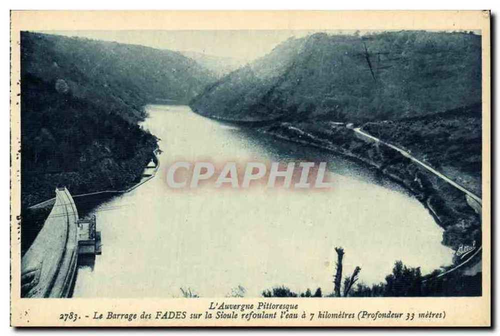 Der Staudamm der FADES auf der Sioule, der Wasser für 7 Kilometer ablenkt (Tiefe 33 Meter) — Künstlerische Ausgabe, Vichy - Vorderseite