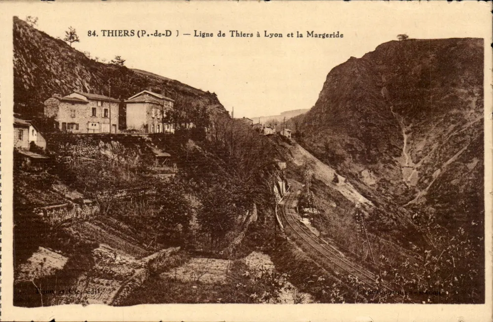 Thiers (P.-de-D) — Linie von Thiers nach Lyon und die Margeride — Verlag: Toma & Cie, publ. - Vorderseite