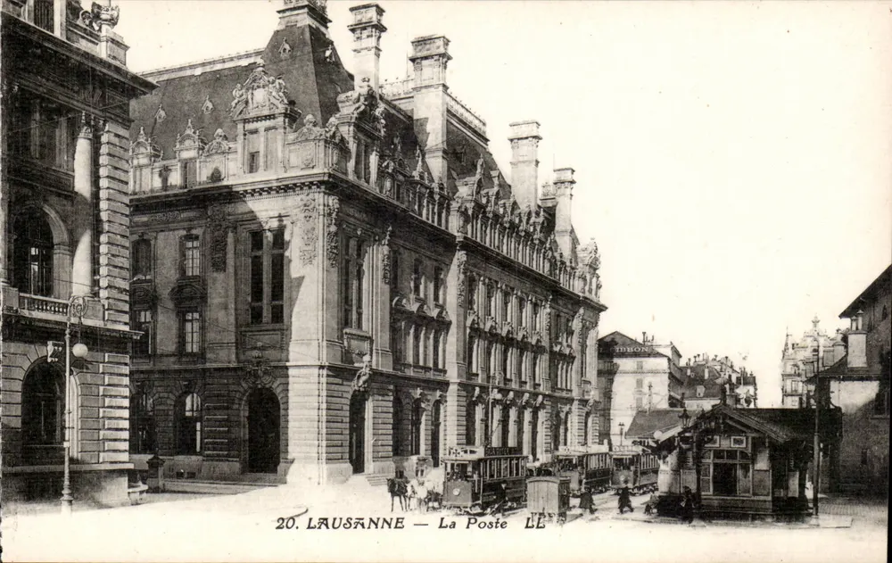 Lausanne — A Correios — Editor Lévy e Victorien Secrétis, Paris, n°20 - Frente