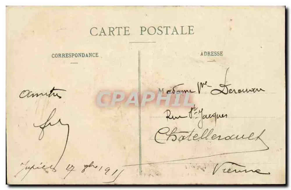 Floresta de BERCÉ (Sarthe) — As Fontes da Hermitière — gd. Huguet, Château-da-Loir - Verso