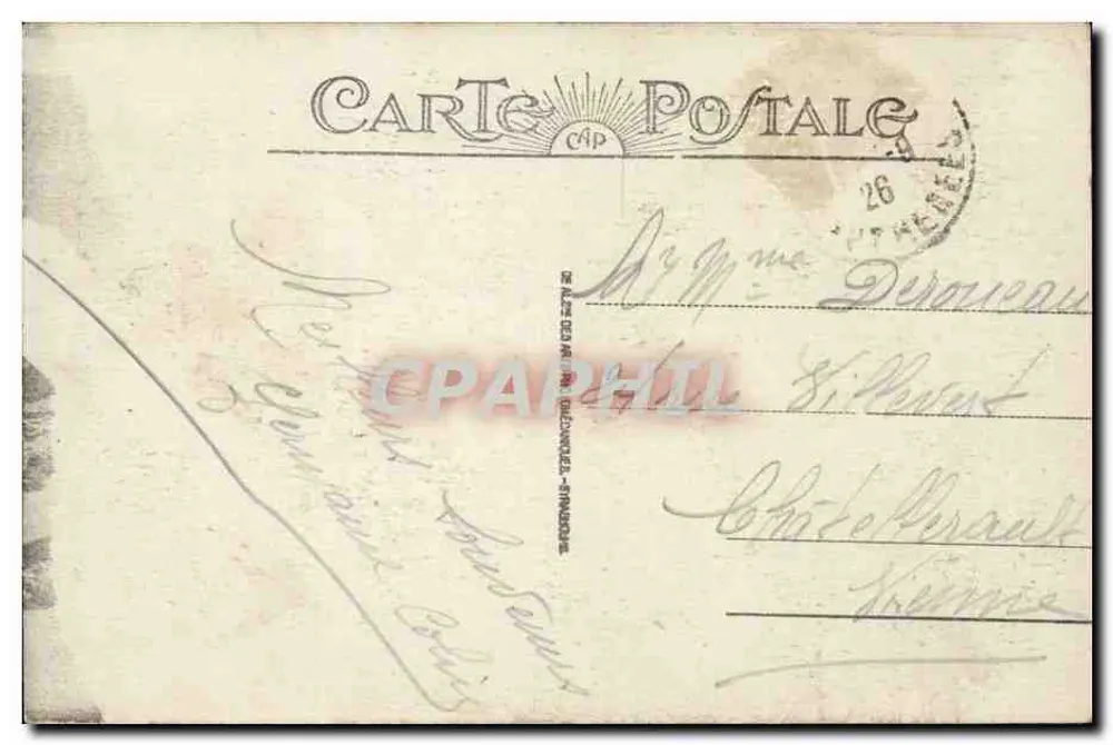 Biarritz - Denkmal für die Toten und der Felsen der Jungfrau — Verlag C. P. A. Nr. 453 - Rückseite