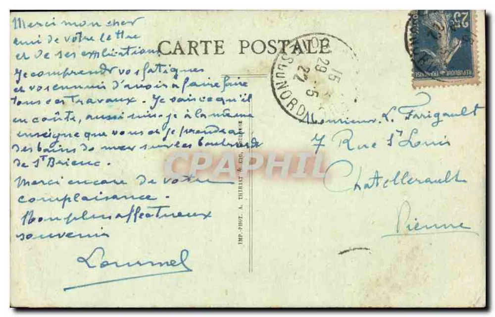 Bordeaux — A Igreja de São Miguel — Edição Farlton & Cie - Verso