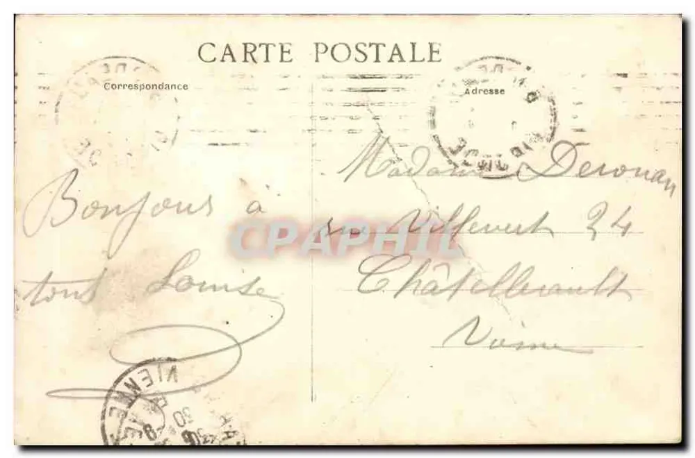 Bordeaux — Teatro Francês — A.H. 74 - Verso