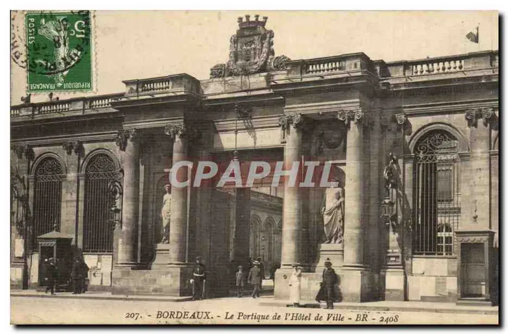 Bordeaux - Der Portikus des Rathauses — Verlag BR, Nr. 2408 - Vorderseite