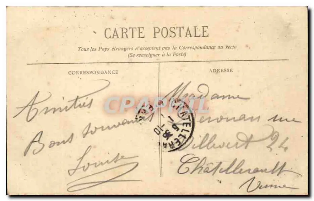 Bordeaux - Der Portikus des Rathauses — Verlag BR, Nr. 2408 - Rückseite