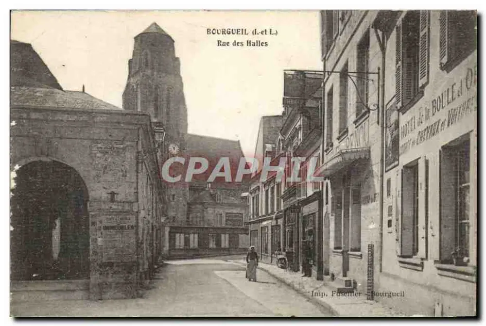 Bourgueil (d.-et L.) — Rue des Halles — Imp. Fasenier, Bourgueil - Frente
