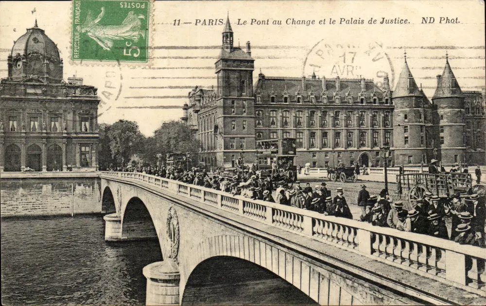 Paris — Der Pont au Change und das Palais de Justice — ND Phot. - Vorderseite