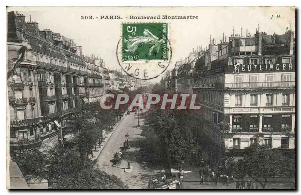 Paris - Boulevard Montmartre — vista urbana — J.H. editor, n° 208 - Frente