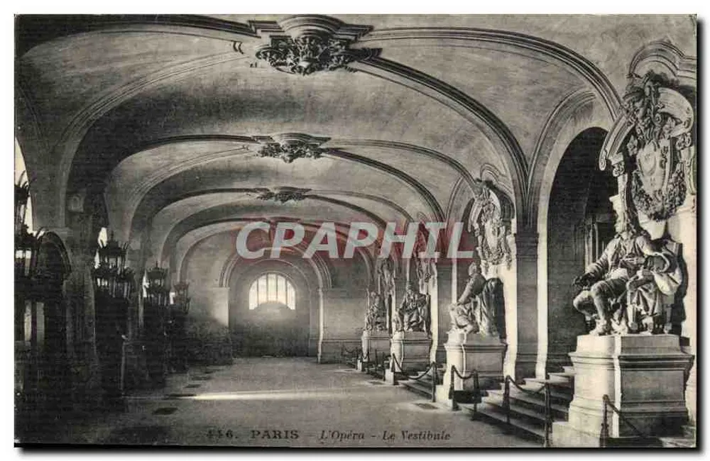 Paris - O Ópera - O Vestíbulo — Bilhete postal antigo n° 556, editor não visível - Frente