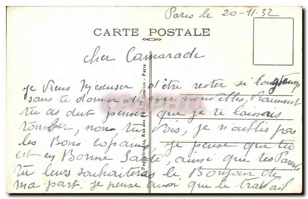 Paris — Praça da Ópera — as Estações do Metrô e o Teatro da Ópera — A.P. 173 - Verso