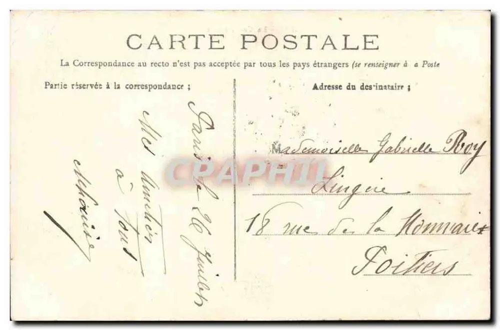 PARIS — A Conciergerie — editor não visível - Verso