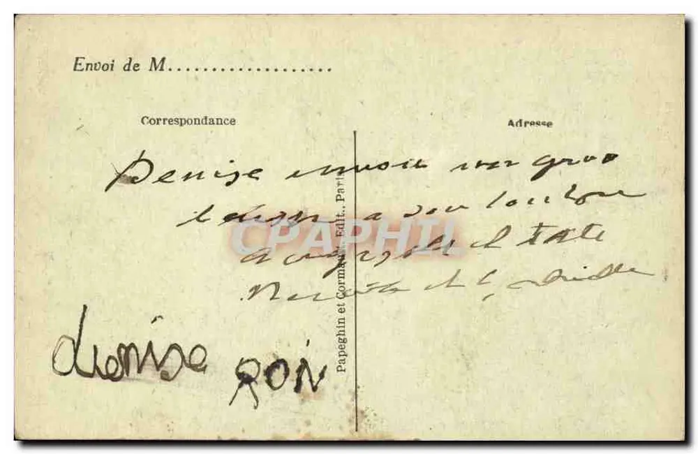 PARIS – Der Triumphbogen und das Grab des Unbekannten Soldaten – Papeghin und Cormann Edit. n°444 - Rückseite