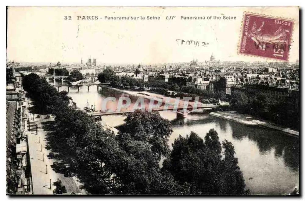 Parijs - Panorama over de Seine — uitgever LIP, n°32 - Voorkant