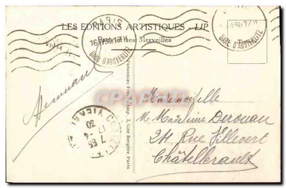 Parijs - Panorama over de Seine — uitgever LIP, n°32 - Achterkant