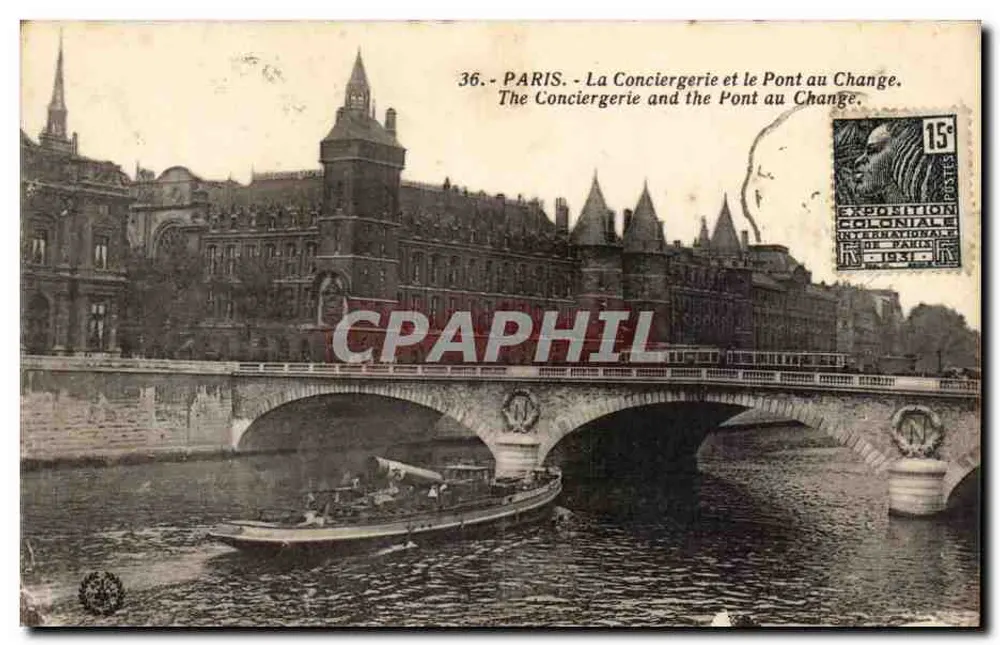 Paris — Die Conciergerie und der Pont au Change — Phototypie l'Albin - n°36 - Vorderseite