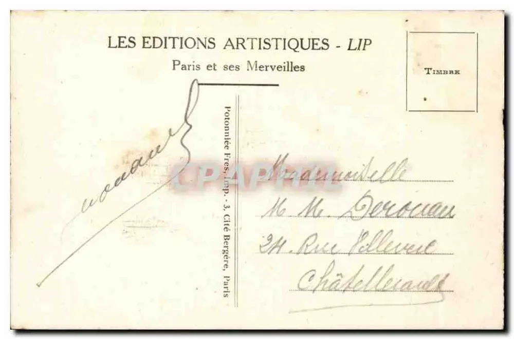 Paris - Das Rathaus und die Pont d'Arcole — LIP, n°39 - Rückseite