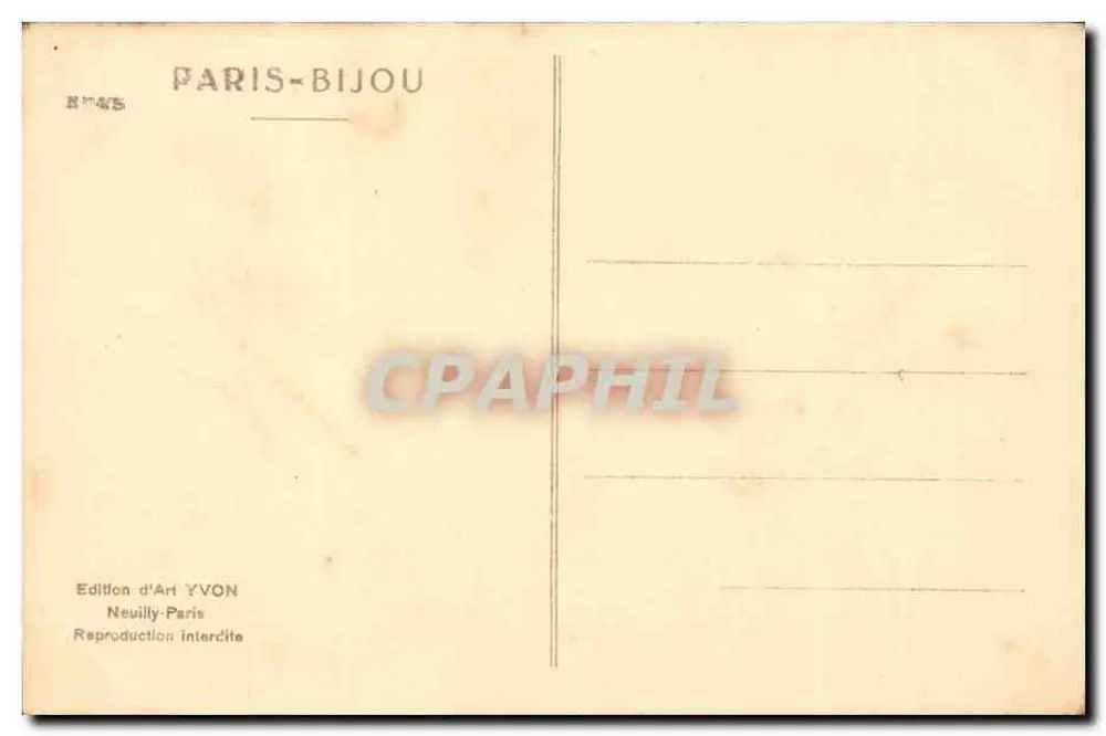 Place Vendôme — vista histórica com coluna de Napoleão — Edição de Arte YVON - Verso
