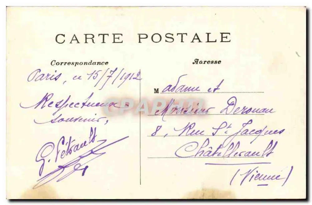 Paris — O Hotel de Ville — C. M. n°50 - Verso