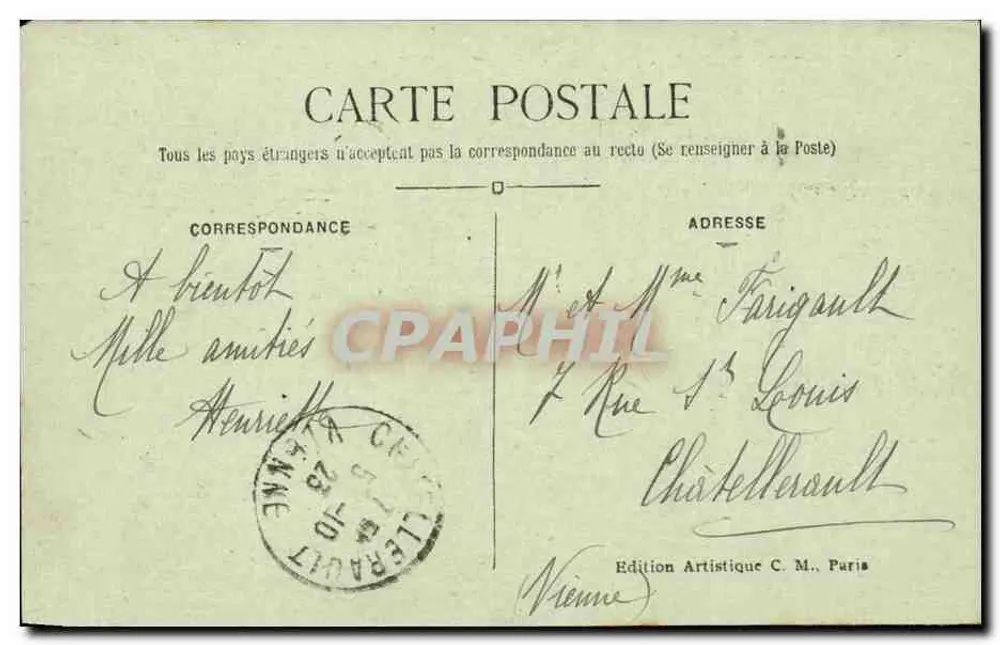 Paris — Panorama in Richtung Neue Gare d'Orléans — Künstlerische Ausgabe C. M. - Rückseite